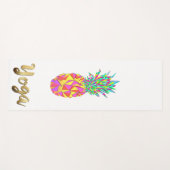 ガーリーなピンクの幾何学的な三角形のパイナップル金ゴールドのヨガ ヨガマット (正面(横))