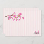 ガーリーなピンクの桜のパーソナライズなメッセージカード ノートカード (正面/裏面)