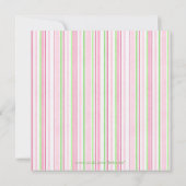 ガーリーなピンクの緑によってはハートの誕生日が開花します 招待状 (裏面)