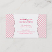 ガーリーなピンクの花のリースのパーソナライズなモノグラム 名刺 (裏面)