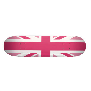 ガーリーなピンクの英国国旗の~ スケートボード