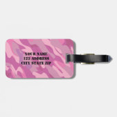 ガーリーなピンクの軍隊のカムフラージュ旅行荷物のラベル ラゲッジタグ (裏面横)