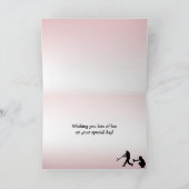 ガーリーなピンクの野球演劇の球はバースデー・カードを遊ばします カード (内部)