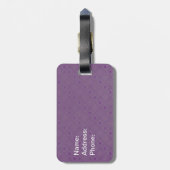 ガーリーなピンク及び紫色のかわいい象 ラゲッジタグ (裏面縦)