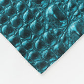 ガーリーなファッションの青緑のわに革 フリースブランケット (角)