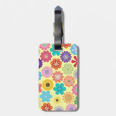 ガーリーなフラワーパワーカラフルな花パターンギフト ラゲッジタグ (裏面縦)
