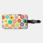 ガーリーなフラワーパワーカラフルな花パターンギフト ラゲッジタグ (裏面横)