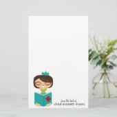 ガーリーなプリンセスの本の虫の文房具 便箋 (スタンド正面)