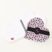 ガーリーなホットピンクとブラックのレディバグ グレーギンガムハート ノートブック (内部)