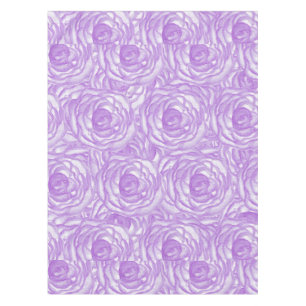 ガーリーなラベンダーの手塗りの水彩画のバラ テーブルクロス