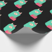 ガーリーなラマEmoji ラッピングペーパー (角)