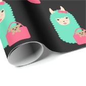 ガーリーなラマEmoji ラッピングペーパー (ロールコーナー)