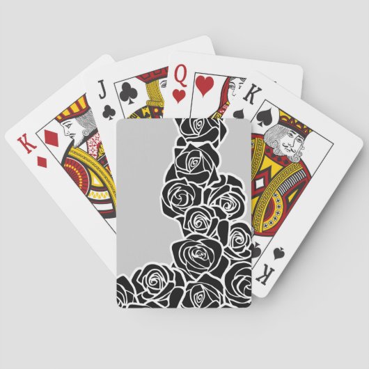 ガーリーなヴィンテージの黒のバラ トランプ (裏面)