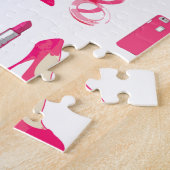 ガーリーな事のデザインのパズル ジグソーパズル (側面)