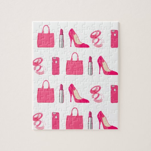 ガーリーな事のデザインのパズル ジグソーパズル (縦)