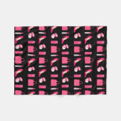 ガーリーな事の黒いフリースブランケット フリースブランケット (正面(横))