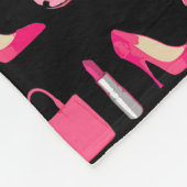 ガーリーな事の黒いフリースブランケット フリースブランケット (角)