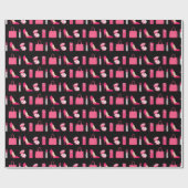 ガーリーな事の黒い包装紙 ラッピングペーパー (フラット)