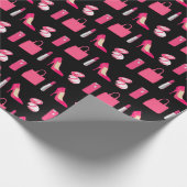 ガーリーな事の黒い包装紙 ラッピングペーパー (角)