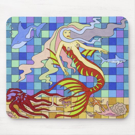 ガーリーな人魚 マウスパッド (正面)