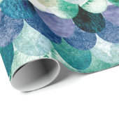 ガーリーな傾向の青い人魚の魚スケール ラッピングペーパー (ロールコーナー)