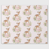 ガーリーな森林森林シカのベビーシャワーの誕生日 ラッピングペーパー (フラット)
