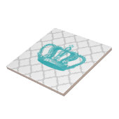 ガーリーな水のヴィンテージの王冠の灰色のクローバーパターン タイル (側面)