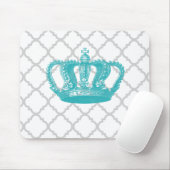 ガーリーな水のヴィンテージの王冠の灰色のクローバーパターン マウスパッド (マウス)