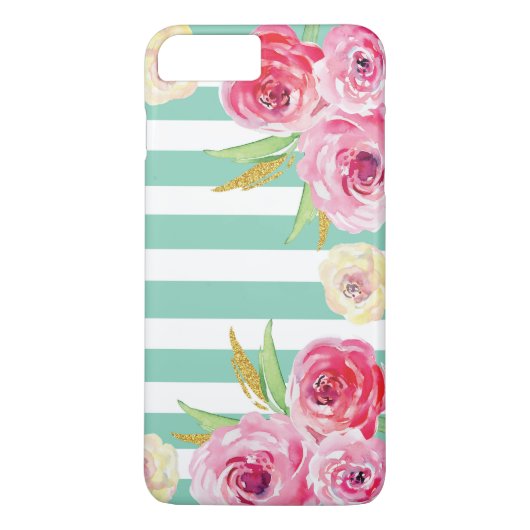 ガーリーな水彩画花パターンiPhone 8/7の場合 Case-Mate iPhoneケース (裏面)