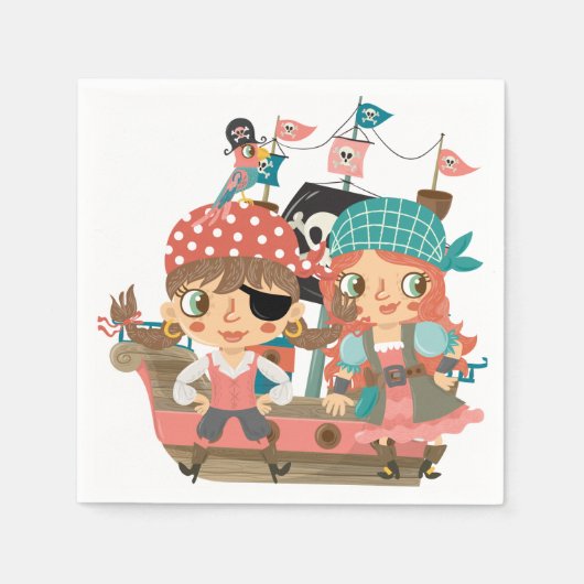 ガーリーな海賊 スタンダードカクテルナプキン (正面)