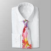 ガーリーな熱帯ハワイの粋で鮮やかな花柄 ネクタイ (タイ)
