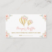 ガーリーな熱気の気球の赤面の花のおむつのラッフル エンクロージャーカード (正面)