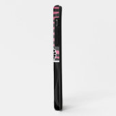 ガーリーな王女のピンクおよび黒いシマウマのプリント Case-Mate iPhoneケース (裏面/左)