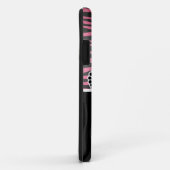 ガーリーな王女のピンクおよび黒いシマウマのプリント Case-Mate iPhoneケース (裏面/右)