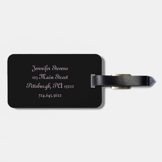 ガーリーな白黒フランス人のスタイルのエッフェル塔 ラゲッジタグ (裏面横)