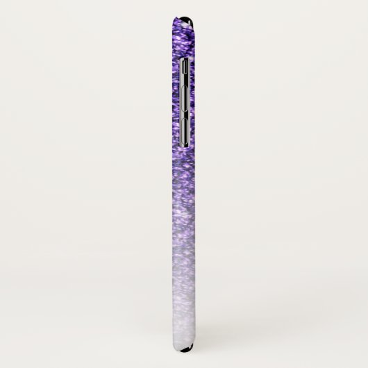 ガーリーな紫色のグリッターは名前モノグラムの原稿の光っています Case-Mate iPhoneケース (裏面/左)