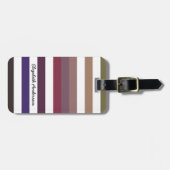 ガーリーな紫色の広い横は名前と縞で飾ります ラゲッジタグ (正面横)