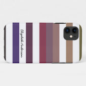 ガーリーな紫色の広い横は名前と縞で飾ります Case-Mate iPhoneケース (裏面(横))