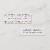 ガーリーな美しい花パターン スキニー名刺 (正面/裏面)