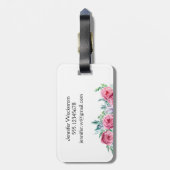 ガーリーな花の荷物のモノグラムのラベル ラゲッジタグ (裏面縦)