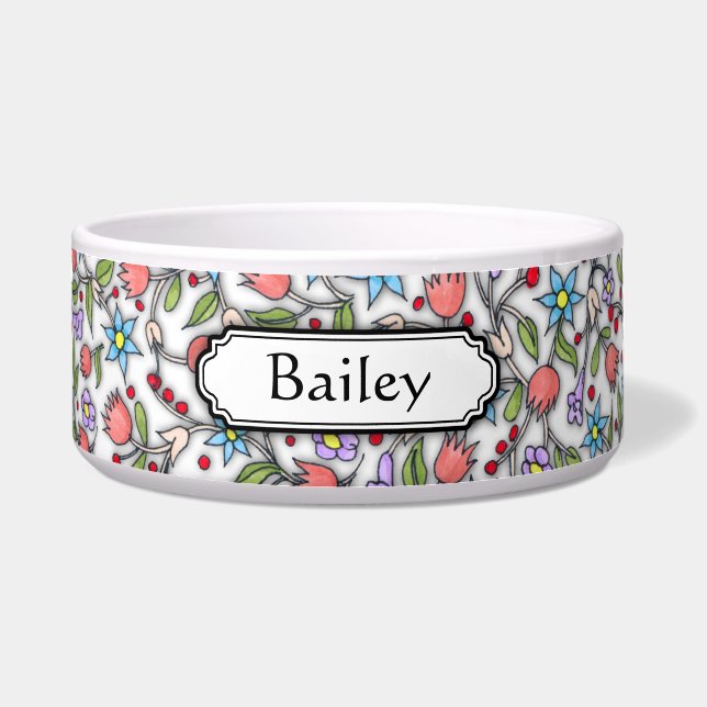 ガーリーな花パターン ボウル (正面)