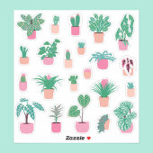 ガーリーな観葉植物ステッカーシート シール