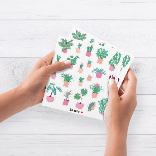 ガーリーな観葉植物ステッカーシート シール
