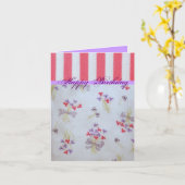 ガーリーな誕生日 カード (黄色い花)