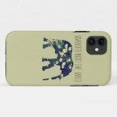 ガーリーな象のシルエットのWanderlustのデイジーのヒップスター Case-Mate iPhoneケース (裏面(横))