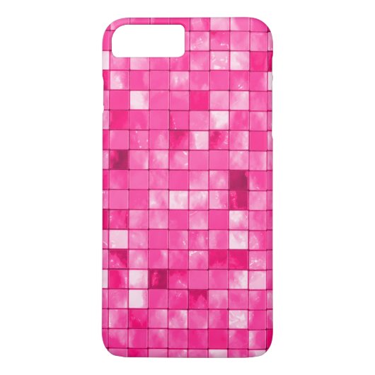 ガーリーな赤紫の幾何学的で装飾的なタイルパターン Case-Mate iPhoneケース (裏面)