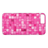 ガーリーな赤紫の幾何学的で装飾的なタイルパターン Case-Mate iPhoneケース (裏面(横))