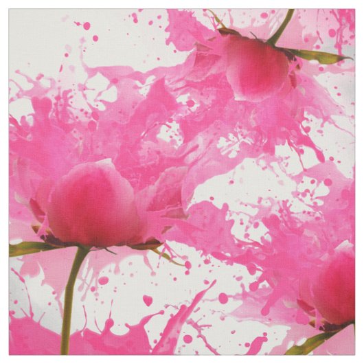 ガーリーな赤紫の水彩画は花模様をはね飛ばします ファブリック (見本)
