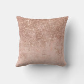 ガーリーな赤面の珊瑚ののどのばら色の金ゴールドのグリッターの大理石 クッション (裏面)