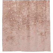 ガーリーな赤面の珊瑚ののどのばら色の金ゴールドのグリッターの大理石 シャワーカーテン (正面)